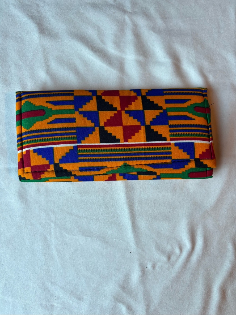 Kente Print Fold-Over Clutch/ Wallet - Multicolor